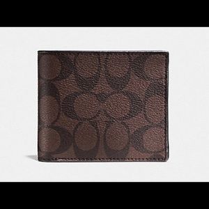 Coach Slim Billfold Wallet In Signature Canvas